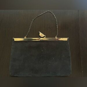 Block vintage suede chain purse